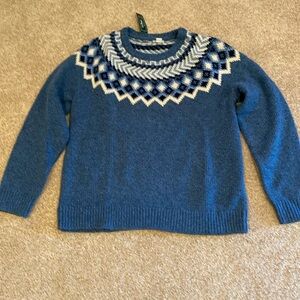 L.L.Bean Classic Ragg Wool sweater crewneck Fair Isle